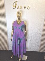 African Print Summer Sleeveless Dress UK 16 - Image 4