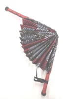 Ankara Fabric Folding Fan: African Print Hand Fan with Leather Handle - Image 3