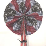 Ankara Fabric Folding Fan: African Print Hand Fan with Leather Handle