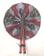 Ankara Fabric Folding Fan: African Print Hand Fan with Leather Handle
