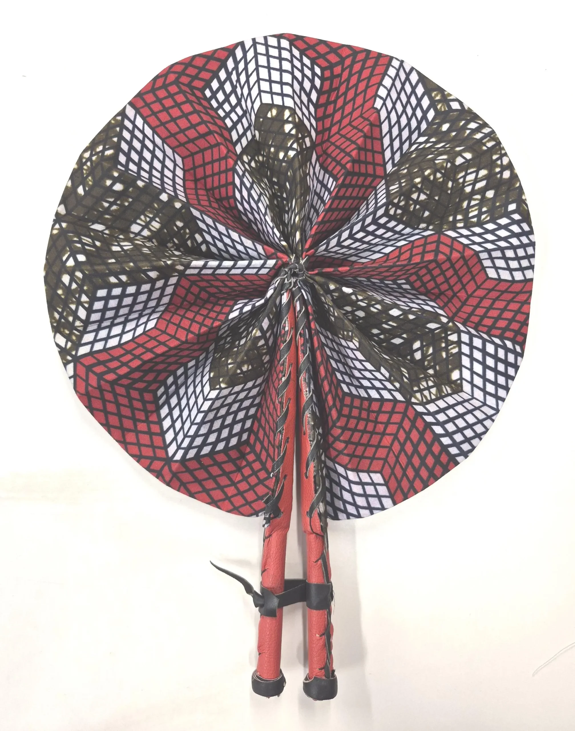 il_fullxfull.8170833098_qdf0 Ankara Fabric Folding Fan: African Print Hand Fan with Leather Handle - Image 1