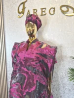 Luxurious organza Damask with black inner dress UK 20 - Image 3