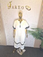 Scuba Net Midi Bubu Dress: Elegant Party Kaftan with Pockets UK 16 - Image 3