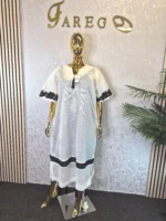 Scuba Net Midi Bubu Dress: Elegant Party Kaftan with Pockets UK 16 - Image 4