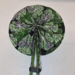 Ankara Fabric Folding Fan: African Print Hand Fan with Leather Handle