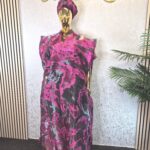 Luxurious organza Damask with black inner dress UK 20