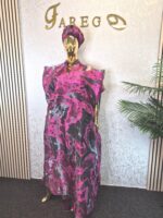 Luxurious organza Damask with black inner dress UK 20