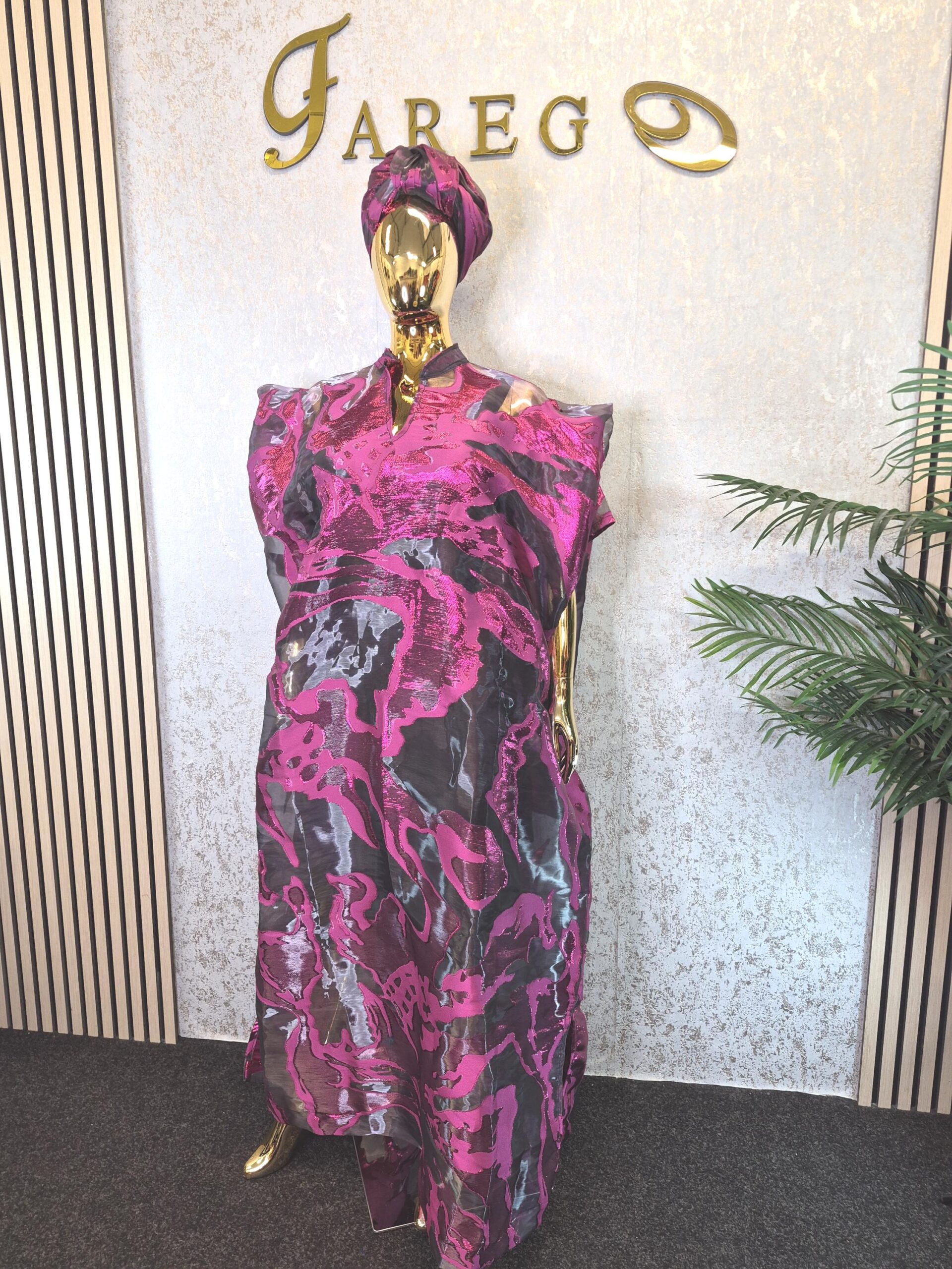 il_fullxfull.8497262987_lxg7 Luxurious organza Damask with black inner dress UK 20 - Image 1