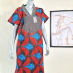 V-Neck African Print Kaftan Dress, Stoned Boubou UK 18