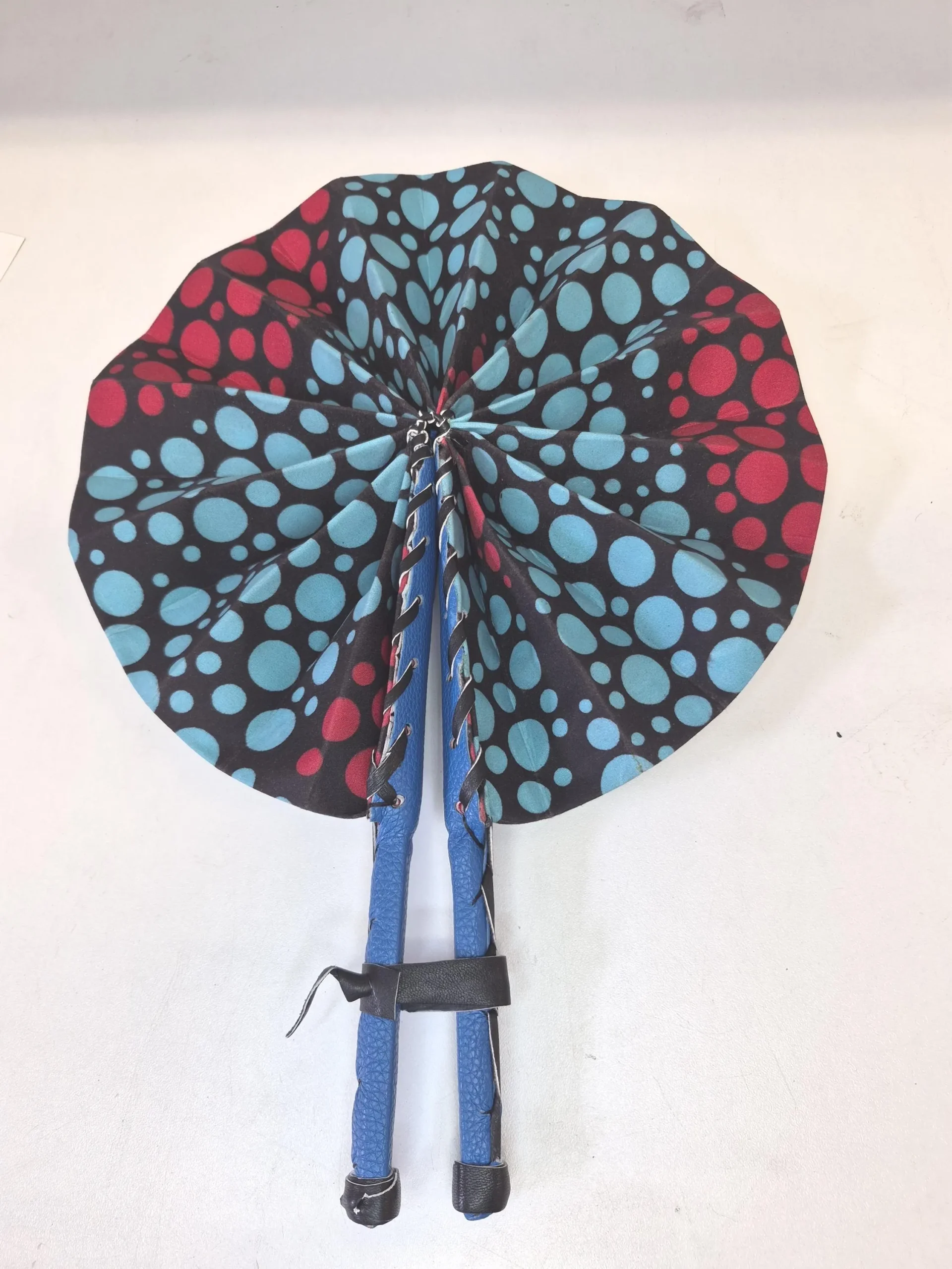 il_fullxfull.8497787721_rq12 (1) Ankara Fabric Folding Fan: African Print Hand Fan with Leather Handle - Image 1
