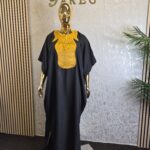 Embroidered Boubou Kaftan Dress, African Party Wear, Church Service Attire