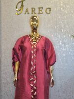 Luxury Mikado Silk Boubou Kaftan: Embellished African Gown - Image 4