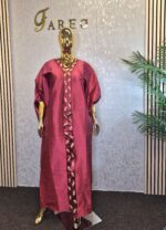 Luxury Mikado Silk Boubou Kaftan: Embellished African Gown - Image 6