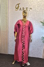 Luxury Mikado Silk Boubou Kaftan: Embellished African Gown - Image 5