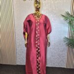 Luxury Mikado Silk Boubou Kaftan: Embellished African Gown