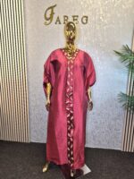 Luxury Mikado Silk Boubou Kaftan: Embellished African Gown - Image 2